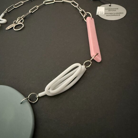 NWT Sylca Handmade Contemporary Art to Wear Reclaimed Materials Pendant - Picture 8 of 13